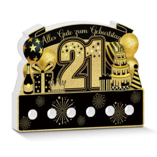 Sünnipäeva lauakaunistus rahataskuga, must ja kuldne (21)