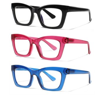 Sinise valguse filtriga lugemisprillid (3 paari) tugevus +2.25