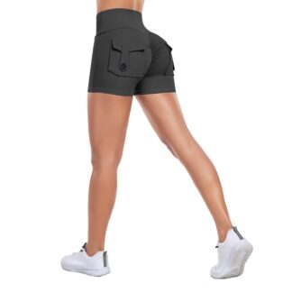 Naiste spordipüksid taskutega, tumehall (S)