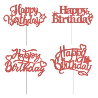 Sünnipäeva tordikaunistused, punane (20tk)
