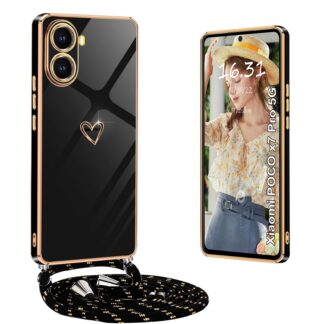 Xiaomi Poco X7 Pro telefonikaaned rihmaga, must