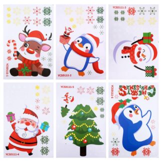 Jõuluteemalised aknakleepsud, kahepoolsed (6 lehte)