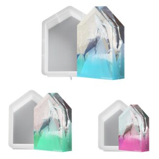 Geomeetrilised silikoonvormid epoksiidvaigule, maja kujuga (3tk)