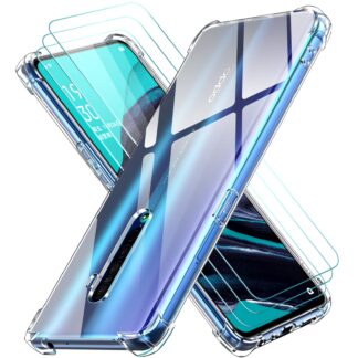 OPPO Reno8 Pro 5G telefonikaaned ja ekraanikaitsed, läbipaistev silikoonist, löögikindel (3tk)