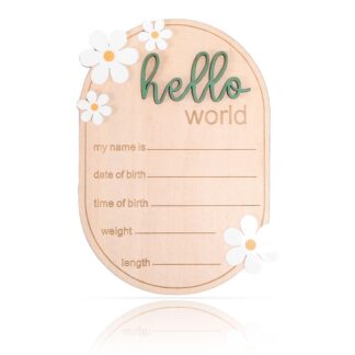 Puidust beebi sünniteate tahvel, roheline