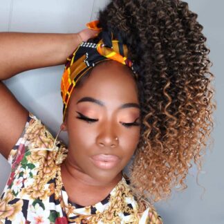 Hobusesaba juuksepikendus, lokkis, pruun ombre