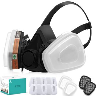 Korduvkasutatav poolmask-respiraator filtritega, must (10 filtrit)