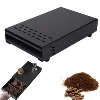 Kohvipaksu nõu-sahtel, roostevaba teras, hõbedane