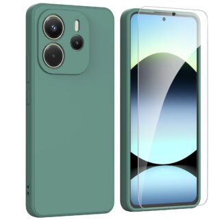 Xiaomi Redmi Note 14 telefonikaaned ja ekraanikaitse, tumeroheline