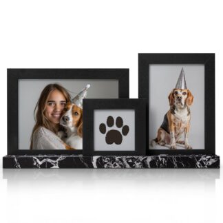 Fotoraamid, must marmormuster (3tk, 10x15, 13x18, 8x8cm)