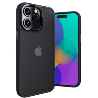 Telefonikaaned iPhone 15 Pro, matt must, põrutuskindel
