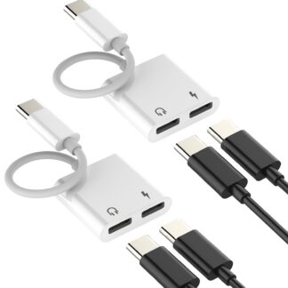 USB-C kõrvaklappide adapter ja laadija, valge (2tk)