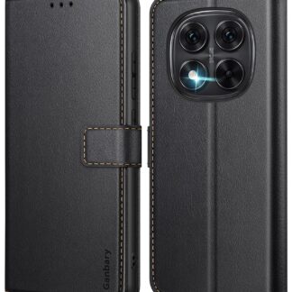 Xiaomi Redmi Note 14 Pro / 14 Pro Plus 5G klappidega nahast telefonikaaned, must