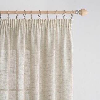 Õhukesed linase välimusega kardinad, volangpaelaga, valge (2tk, 140x245cm)