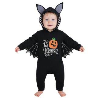 Nahkhiire kostüüm-bodi ja müts lastele, must (s. 3-6 kuud)