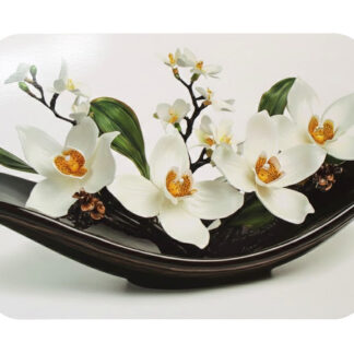 Valgete lilledega lauamatt 1 tk, 40x30 cm