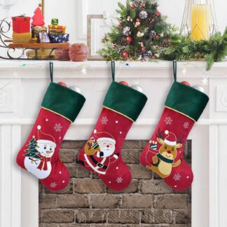 Jõulusokid, punane ja roheline (3tk, 50cm)