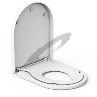 Tasase sulgumisega WC-poti kaas koos lasteistmega, valge