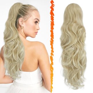 Lokkis hobusesaba-juuksepikendus, blond (50cm)