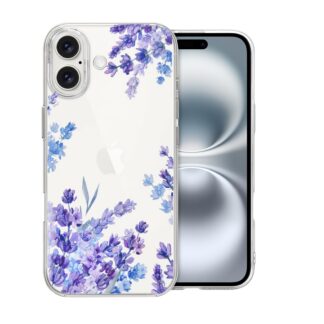 Telefonikaaned iPhone 16, lilleline, lavendel