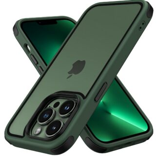 iPhone 13 Pro telefonikaaned, läbipaistev, roheline ja must