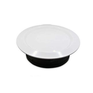 Ümmargune ventilatsioonirest, plastikust, valge ja must