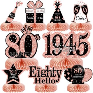 Sünnipäeva lauakaunistused "80", roosa kuld