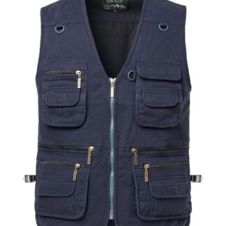 Meeste paljude taskutega kalastus- ja jahivest, sinine (4XL)