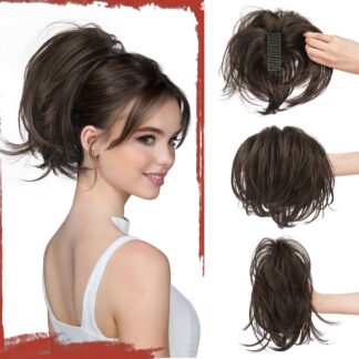 Klambriga hobusesaba pikendus, patsidega, lühike, tume pruun/punakaspruun