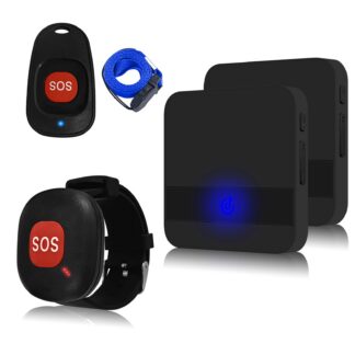 Juhtmevaba häirenupp-käevõru eakatele, must