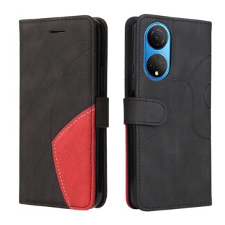 Huawei Honor X7 rahakott-telefonikaaned, kunstnahast, must