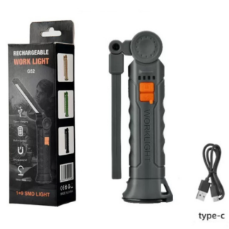 Taskulamp-töölamp, magnetiga kinnitatav, pööratav, laetava akuga 11.5-21.5x3.5