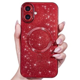 Telefonikaaned iPhone 16 Plus, MagSafe, sädelev, punane