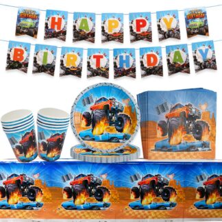 Monster Trucki peokomplekt nõudega 8-le inimesele