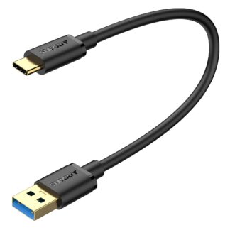 Lühike USB-C laadimis- ja andmekaabel, must (30cm)