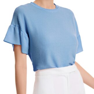 Kootud lühikeste varrukatega džemper, valge (2XL)