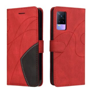 Vivo V21E/Y73 2021 rahakott-telefonikaaned, kunstnahast, punane