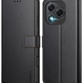 Magnetiga klapp-telefonikaaned, nahast, must