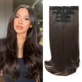 Clip-in juuksepikendused, šokolaadipruun (4tk)