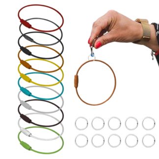 Värvilised trossiga võtmehoidjad, roostevaba teras (10tk)