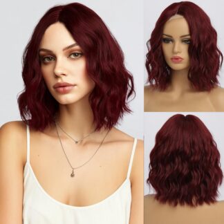 Lühike laineline parukas, lillakaspunane (36cm)