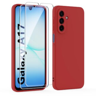 Telefonikaaned Samsung Galaxy A17 5G ja ekraanikaitsed (2tk), punane
