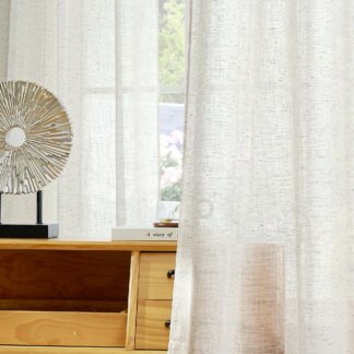 Poolläbipaistvad kardinad, elevandiluuvalge (2tk, 140x260cm)