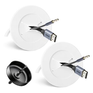 Süvistatav kaabliläbiviik seinale koos kroonpuuriga, valge (2tk, 76mm)