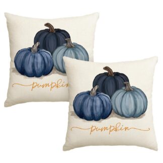 Kõrvitsaga padjakatted, sinine (2tk, 45x45cm)