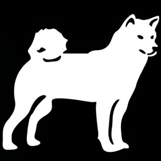 Autokleebis Shiba Inu, helkuriga, valge (25cm)
