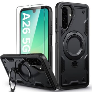 Samsung Galaxy A26 telefonikaaned, magnetiline hoidik ja ekraanikaitse, must