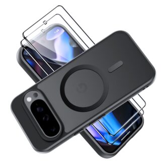 Telefonikaaned Google Pixel 10/10 Pro, magnetiline, must (2 ekraanikaitsega)