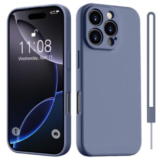 iPhone 16 Pro Max silikoonist telefonikaaned, paelaga, sinihall