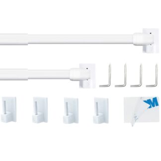 Pikendatavad kardinapuud, valged (2tk, 60-105cm)